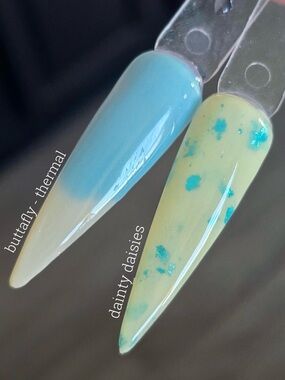 The Glam Lab Nail Dips Yellow Blue Thermal Foil Set New